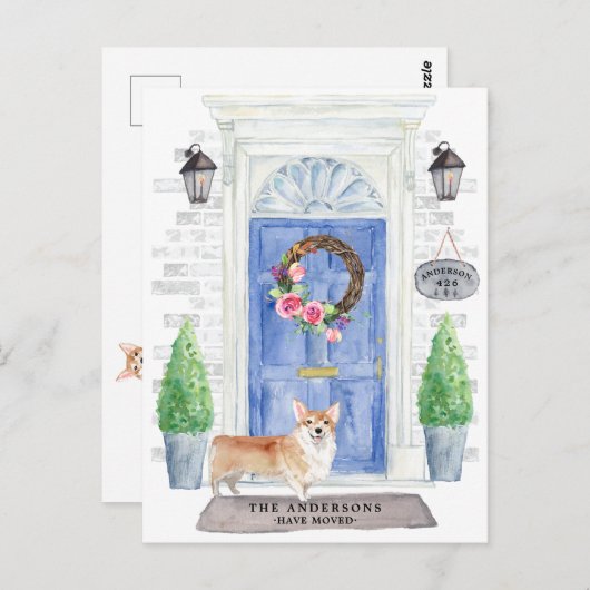 Corgi Moving Announction Postcard Postkarte (Vorne/Hinten)