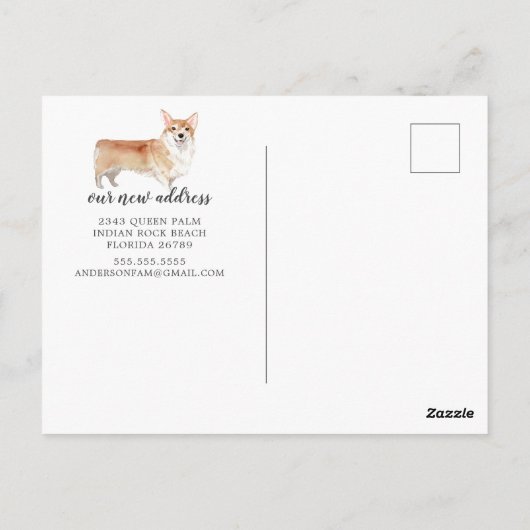 Corgi Moving Announction Postcard Postkarte (Rückseite)