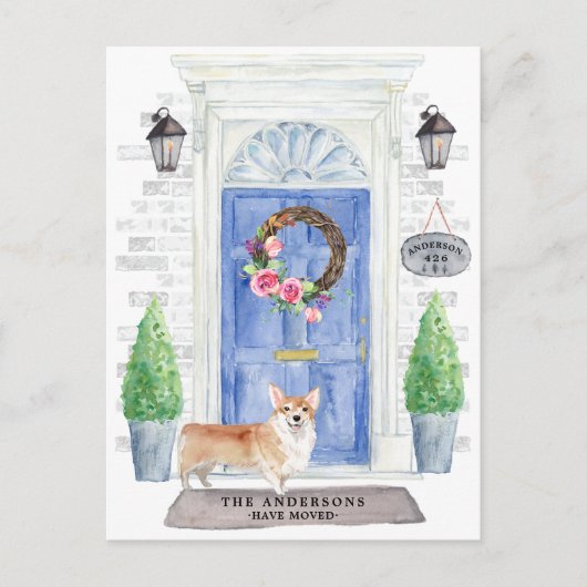 Corgi Moving Announction Postcard Postkarte (Vorderseite)