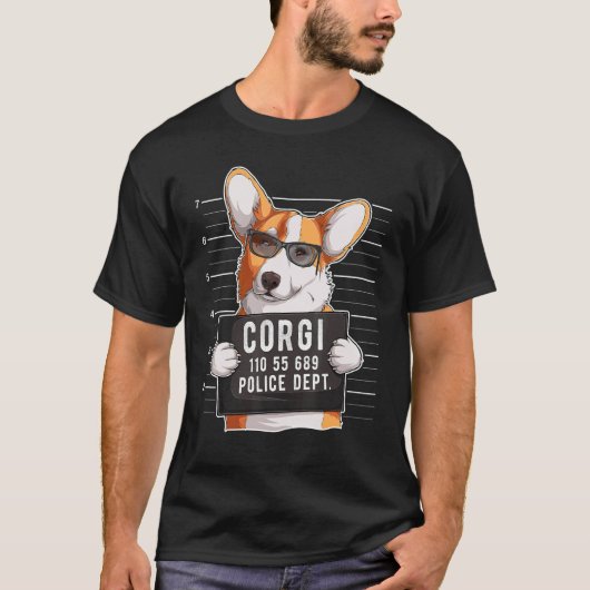 Corgi-Mugshot-Hund T-Shirt (Vorderseite)