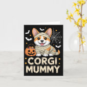 Corgi Mummy Funny Halloween Hund Lover Kostüm für Karte (Gelbe Blume)