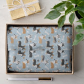 Corgi-Muster Blau Seidenpapier (Geschenk)