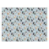 Corgi-Muster Blau Tischdecke (Vorderseite (Horizontal))
