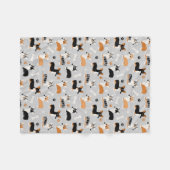 Corgi-Muster Grau Fleecedecke (Vorderseite (Horizontal))