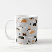 Corgi-Muster Grau Kaffeetasse (Links)