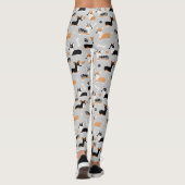 Corgi-Muster Grau Leggings (Rückseite)