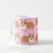 Corgi-Muster-hellrosa Tasse (Vorderseite Links)