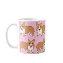 Corgi-Muster-hellrosa Tasse