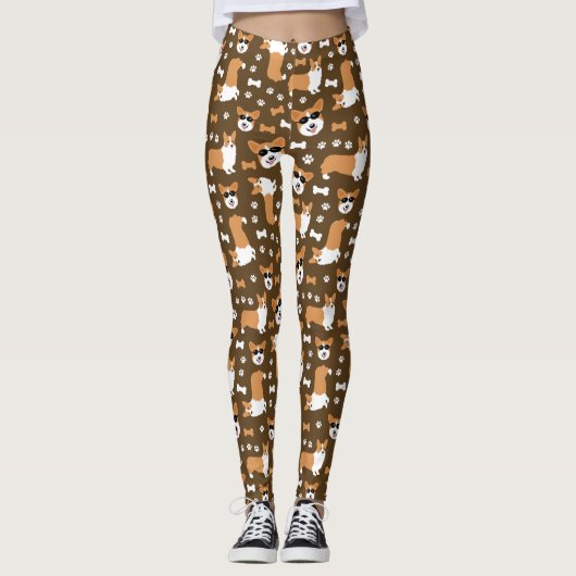 Corgi Muster Niedlich Welsh Pembroke Corgis Leggin Leggings (Vorderseite)