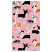 Corgi-Muster Rosa Kleine Geschenktüte (Vorderseite)