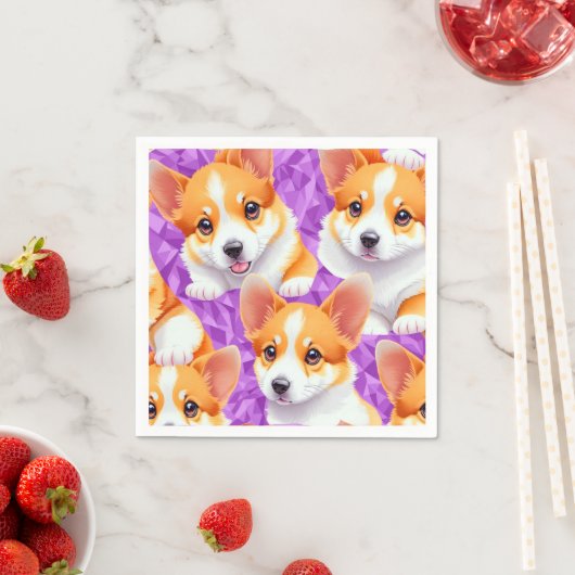 Corgi-Muster Serviette (Beispiel)