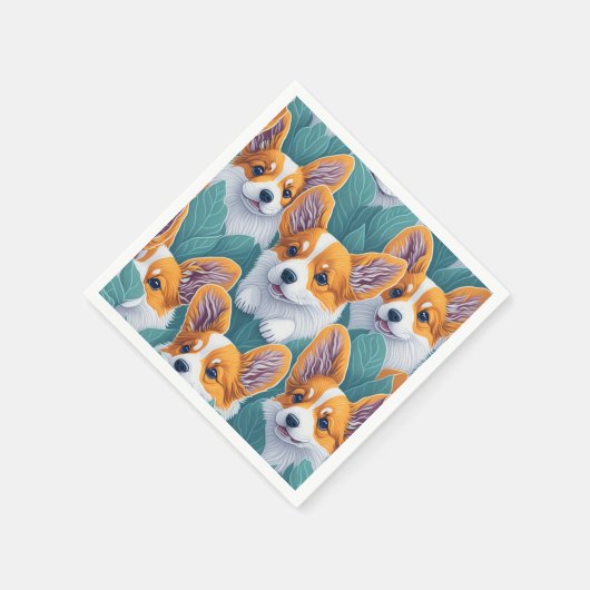Corgi-Muster Serviette (Ecke)