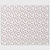 Corgi Muster Sumie Tinte und Aquarellmalerei Geschenkpapier (Flach)