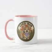 Corgi-Mutter-Kaffeetasse | Geschenk für eine Welsh Tasse (Links)
