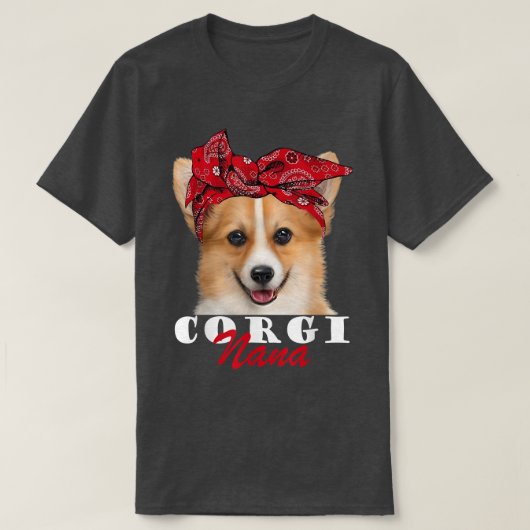 Corgi Nana Niedlich Corgi Dog Bandana T-Shirt (Design vorne)