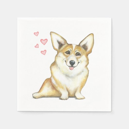 Corgi Napkin Serviette (Vorderseite)