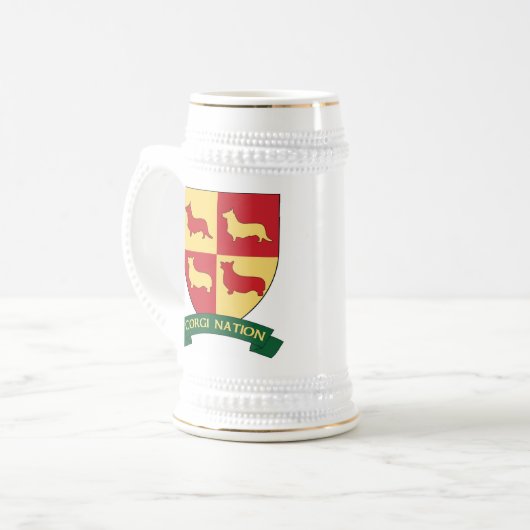 Corgi-Nation Stein Bierglas (Vorderseite Links)