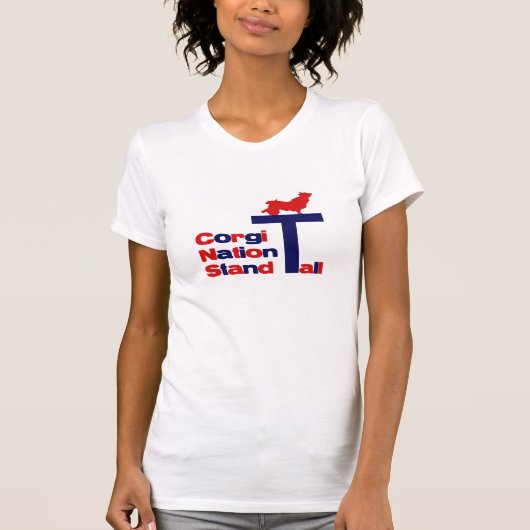 Corgi-Nations-Stand hoch T-Shirt (Vorderseite)