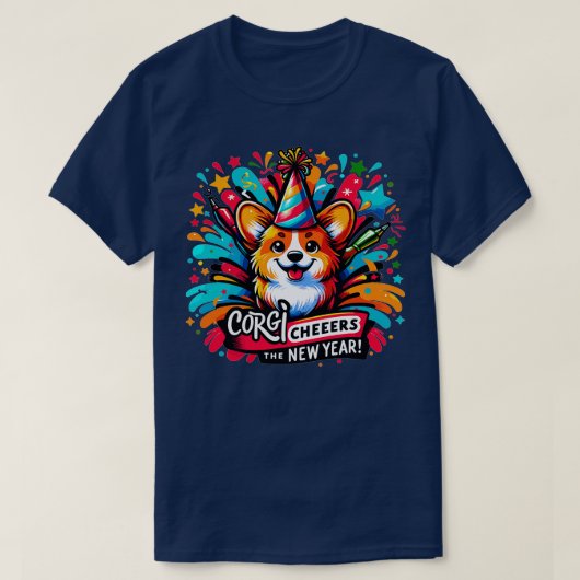 Corgi New Years Bash T-Shirt (Design vorne)