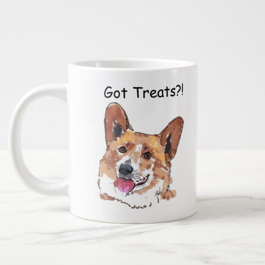Corgi Niedlich Happy Lächeln Hund | GOT LECKEREIEN Jumbo-Tasse (Links)