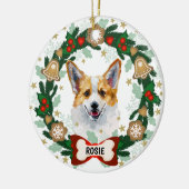 Corgi Niedlich Hund Weihnachten Niedlicher Hund Co Keramik Ornament (Links)