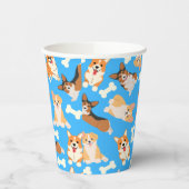 Corgi Niedlich Pattern Blau Pappbecher (Links)
