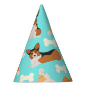 Corgi Niedliches Muster im Kopf Partyhütchen (Rechts)