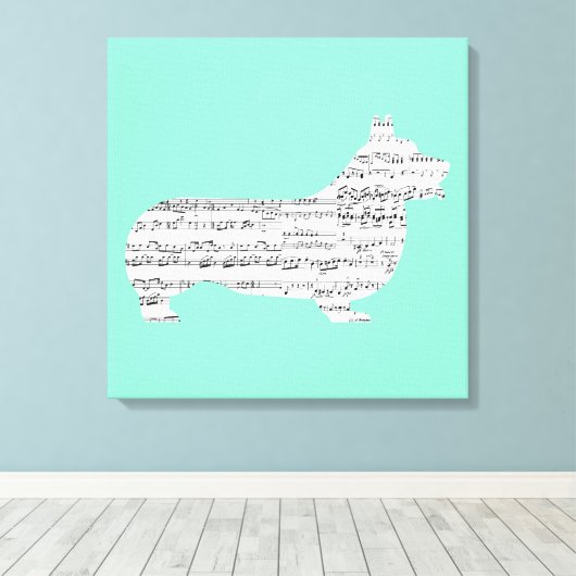 Corgi Notes Leinwanddruck (Insitu (Holzboden))