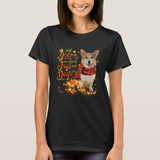 Corgi Nur Ein Mädchen Das Herbst Und Hunde Liebt T-Shirt