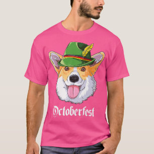 Corgi Oktoberfest gibt Kindern Jungen Männer Leder T-Shirt