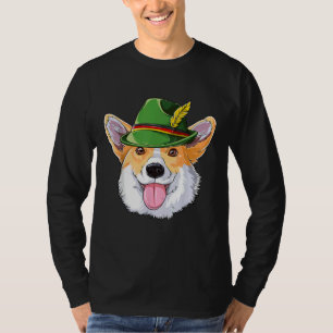 Corgi Oktoberfest Kinder Jungen Männer Lederhosen T-Shirt