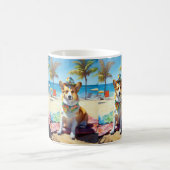 Corgi on Beach, Sommergeschenk für Hundefreunde Kaffeetasse (Mittel)