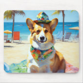 Corgi on Beach, Sommergeschenk für Hundefreunde Mousepad (Vorne)
