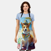 Corgi on Beach, Sommergeschenk für Hundefreunde Schürze (Getragen)