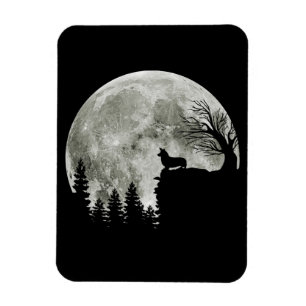Corgi On Mountain Blood Moon Halloween Magnet