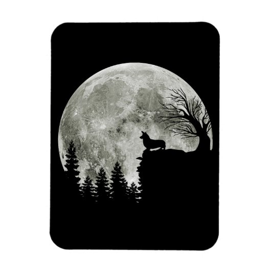 Corgi On Mountain Blood Moon Halloween Magnet (Vertikal)