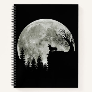 Corgi On Mountain Blood Moon Halloween Notizblock