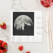 Corgi On Mountain Blood Moon Halloween Serviette (Beispiel)