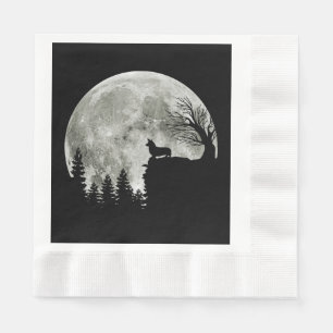 Corgi On Mountain Blood Moon Halloween Serviette