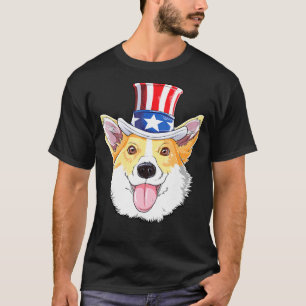 Corgi Onkel Sam 4. Juli Kinder Jungen Amerikanisch T-Shirt