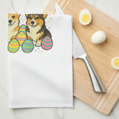 Corgi-Oster-T-Shirt_1 Geschirrtuch (Viertel Falte)