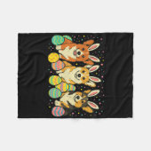 Corgi Ostern  Fleecedecke (Vorderseite (Horizontal))