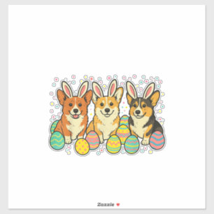 Corgi Ostern T-Shirt_1 Aufkleber