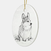 Corgi-Oval-Ornament Keramik Ornament (Links)