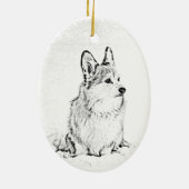 Corgi-Oval-Ornament Keramik Ornament (Hinten)