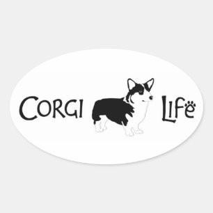 Corgi Ovaler Aufkleber
