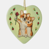 "Corgi-Paare" Corgi-Verzierung Keramik Ornament (Rechts)