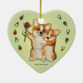 "Corgi-Paare" Corgi-Verzierung Keramik Ornament (Hinten)