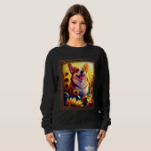 Corgi Painting Sunflower Flower Mom Women Floral Sweatshirt (Vorne ganz)
