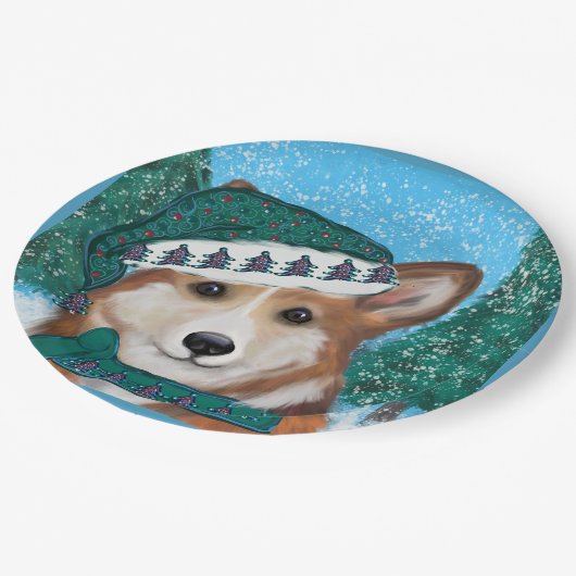 Corgi Pappteller (Schrägansicht)